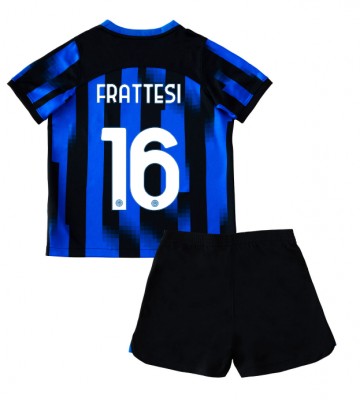Inter Milan Davide Frattesi #16 Hemmakläder Barn 2023-24 Kortärmad (+ Korta byxor)